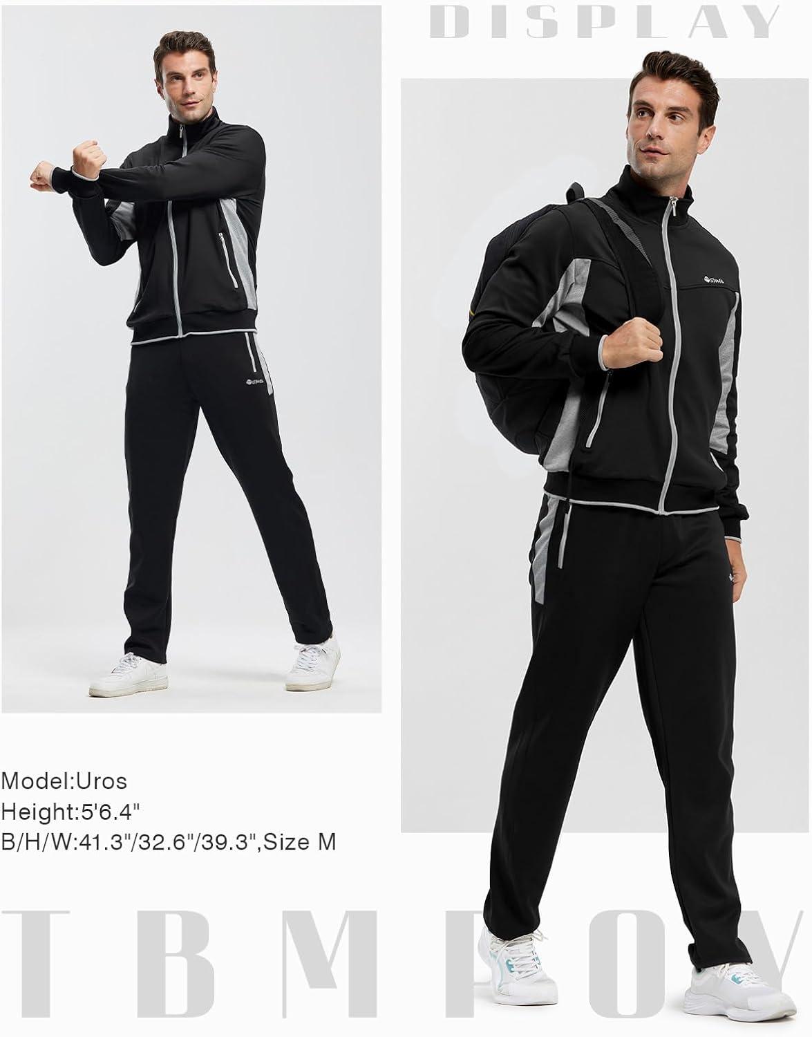 imageTBMPOY Mens Tracksuits Sweatsuits for Men Sweat Track Suits 2 Piece Casual Athletic Jogging Warm Up Full Zip Sets03 Blacklight Grey