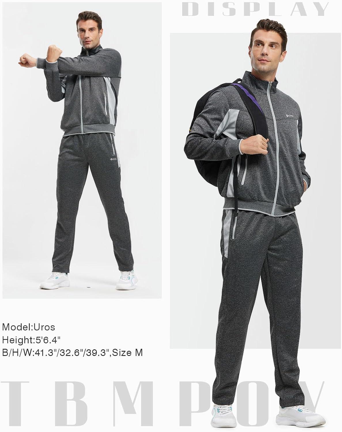 imageTBMPOY Mens Tracksuits Sweatsuits for Men Sweat Track Suits 2 Piece Casual Athletic Jogging Warm Up Full Zip Sets03 Dark Greylight Grey