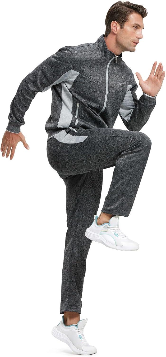 imageTBMPOY Mens Tracksuits Sweatsuits for Men Sweat Track Suits 2 Piece Casual Athletic Jogging Warm Up Full Zip Sets03 Dark Greylight Grey