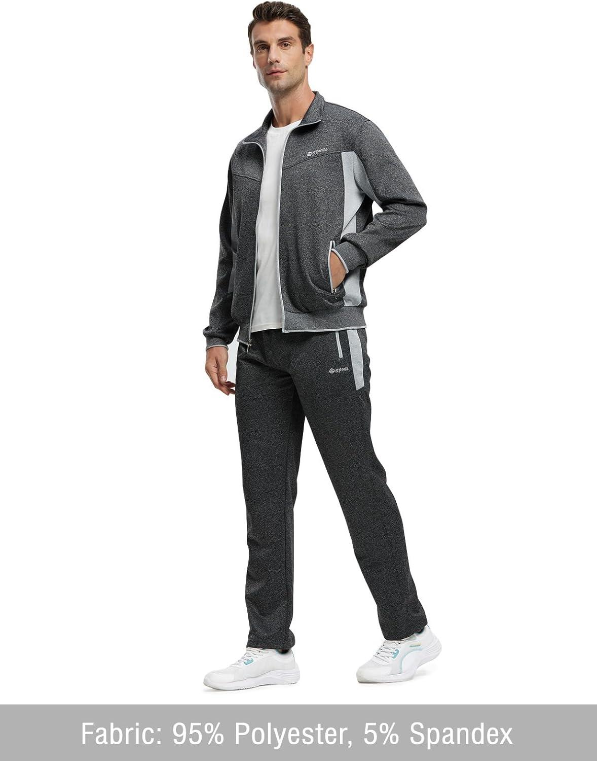 imageTBMPOY Mens Tracksuits Sweatsuits for Men Sweat Track Suits 2 Piece Casual Athletic Jogging Warm Up Full Zip Sets03 Dark Greylight Grey