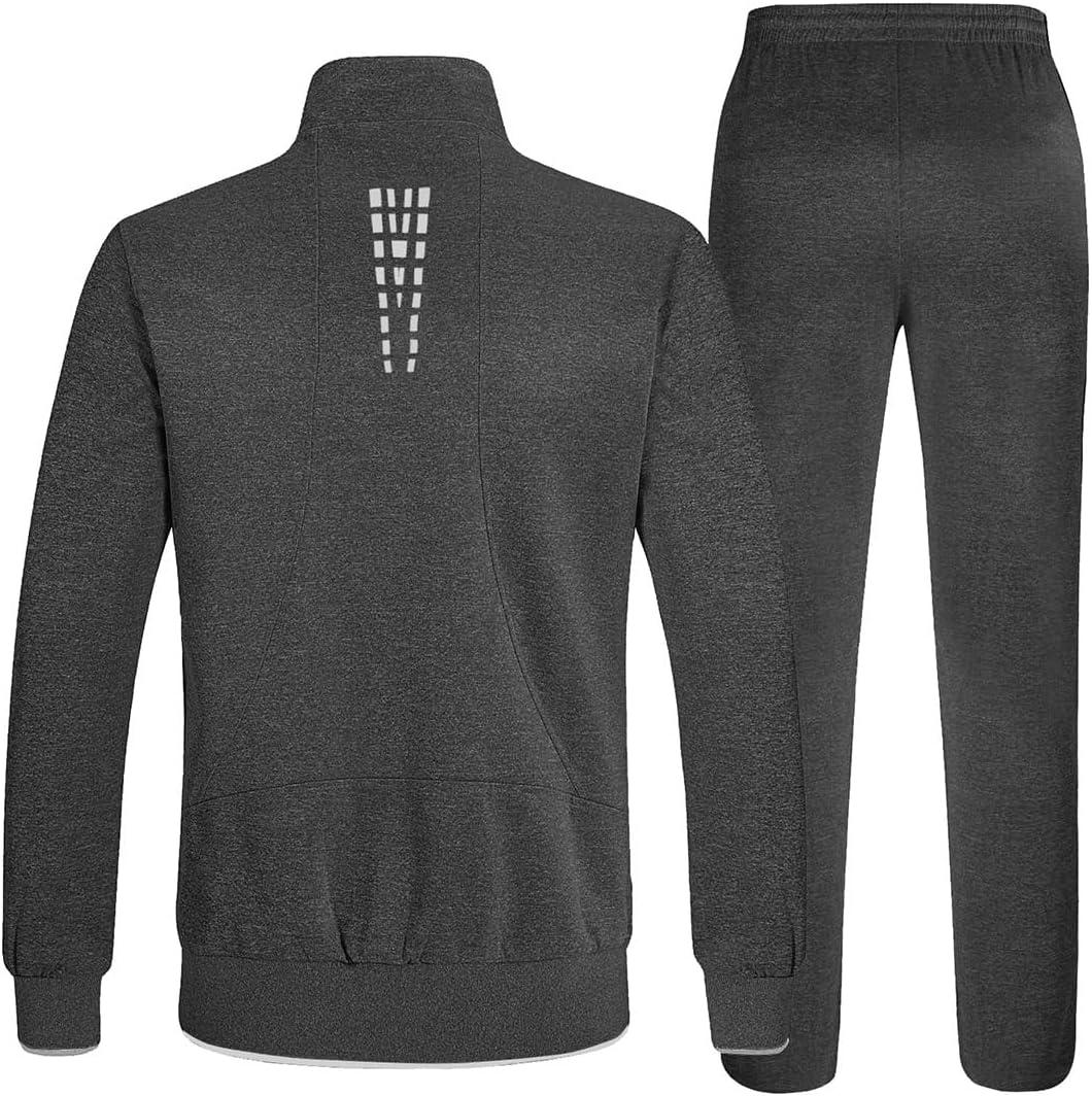 imageTBMPOY Mens Tracksuits Sweatsuits for Men Sweat Track Suits 2 Piece Casual Athletic Jogging Warm Up Full Zip Sets03 Dark Greylight Grey