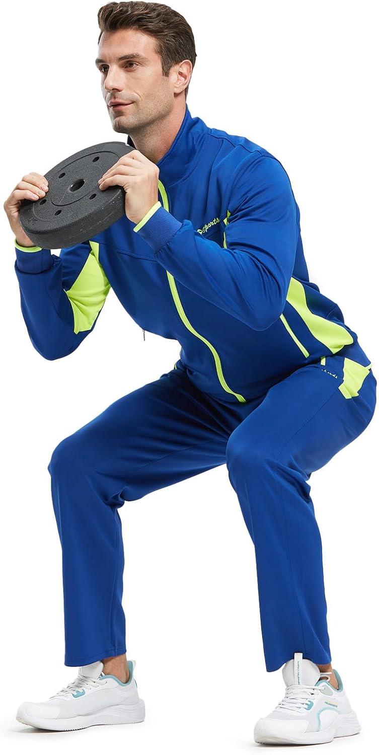 imageTBMPOY Mens Tracksuits Sweatsuits for Men Sweat Track Suits 2 Piece Casual Athletic Jogging Warm Up Full Zip Sets03 Royal Bluegreen