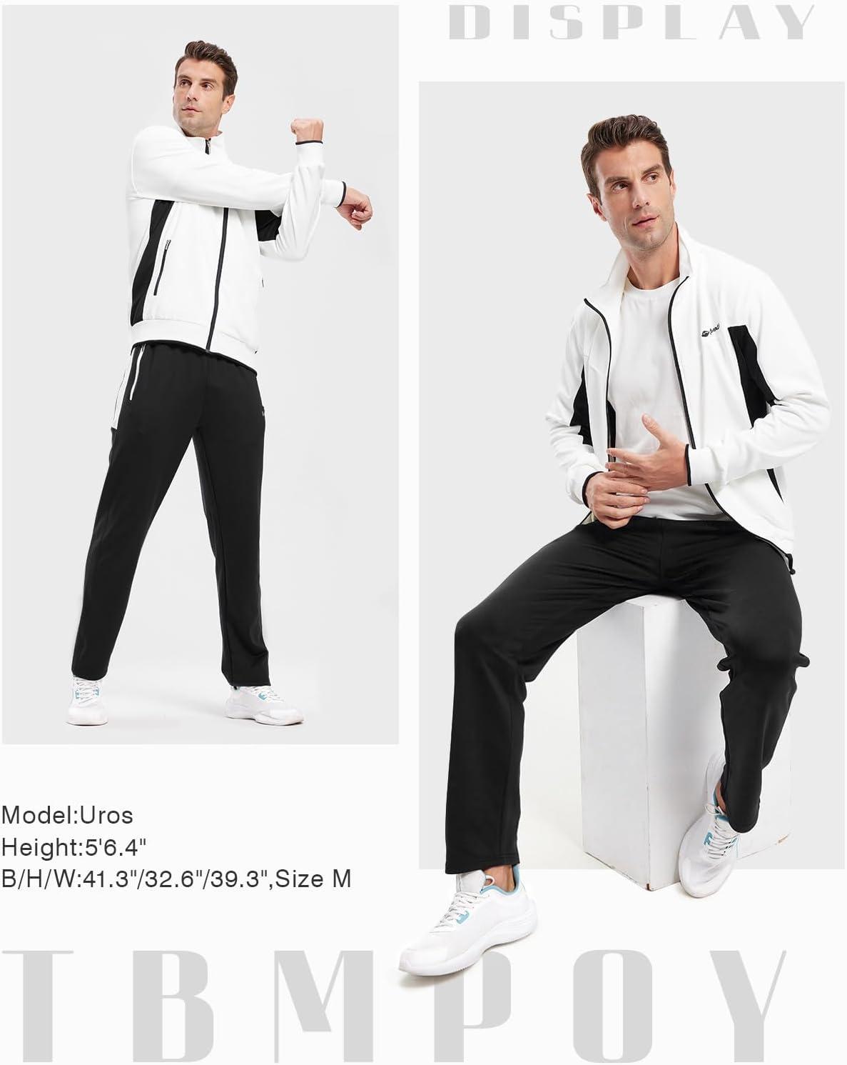 imageTBMPOY Mens Tracksuits Sweatsuits for Men Sweat Track Suits 2 Piece Casual Athletic Jogging Warm Up Full Zip Sets03 Whiteblack