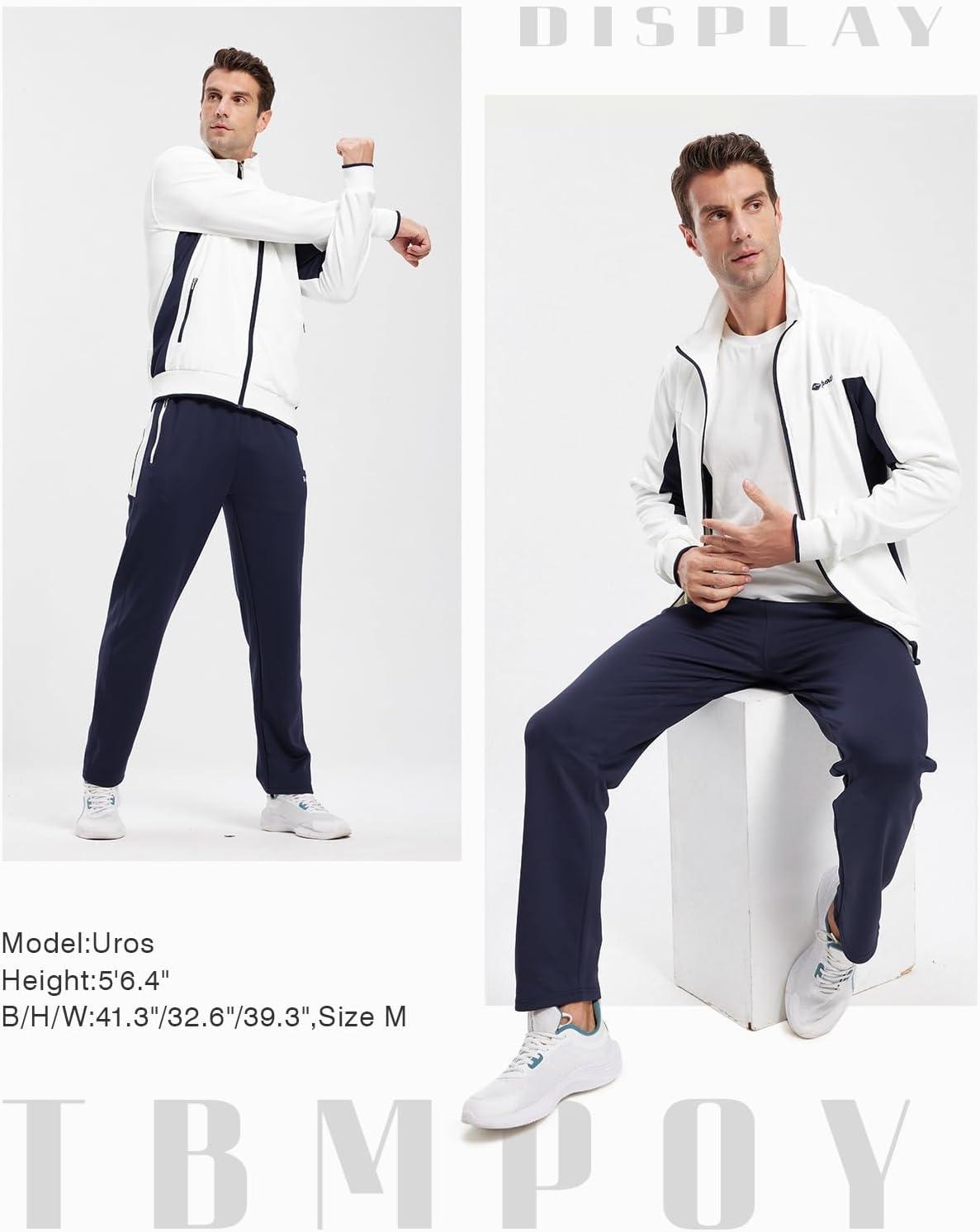 imageTBMPOY Mens Tracksuits Sweatsuits for Men Sweat Track Suits 2 Piece Casual Athletic Jogging Warm Up Full Zip Sets03 Whitedarl Blue