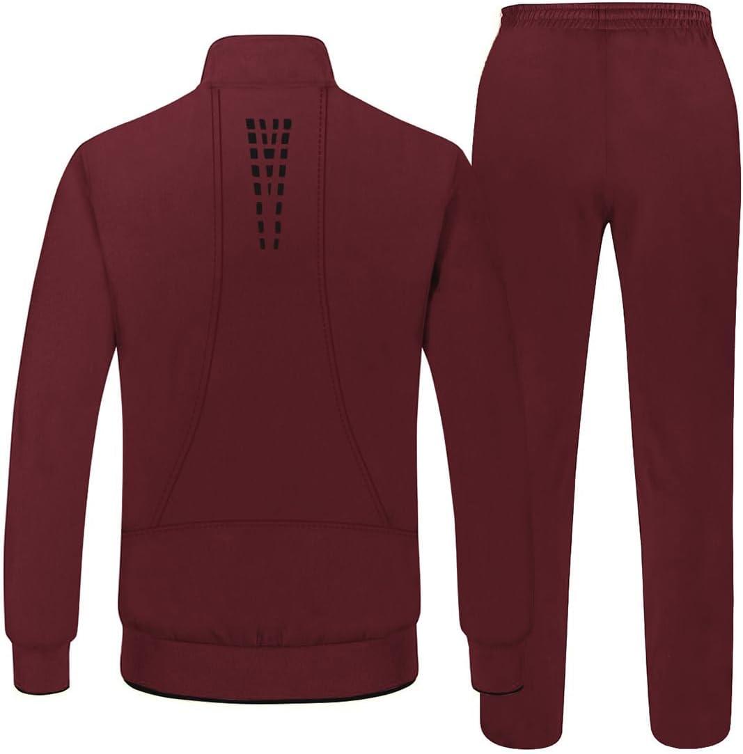 imageTBMPOY Mens Tracksuits Sweatsuits for Men Sweat Track Suits 2 Piece Casual Athletic Jogging Warm Up Full Zip Sets03 Wine Red