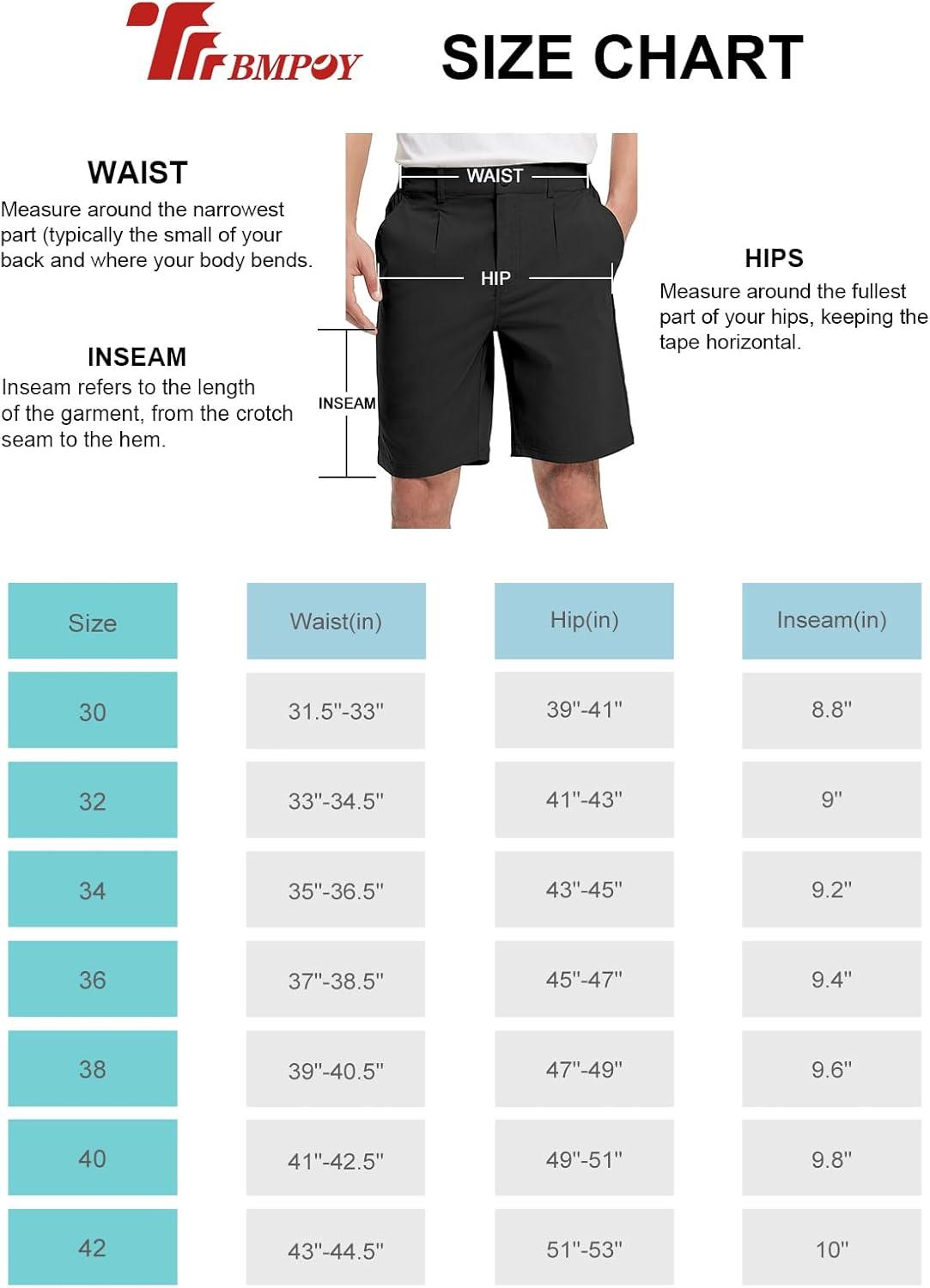 imageTBMPOY Mens Work Dress Shorts Golf Stretch Waistband Summer Pleated Casual Business Dressy Short for Men with PocketsBlack