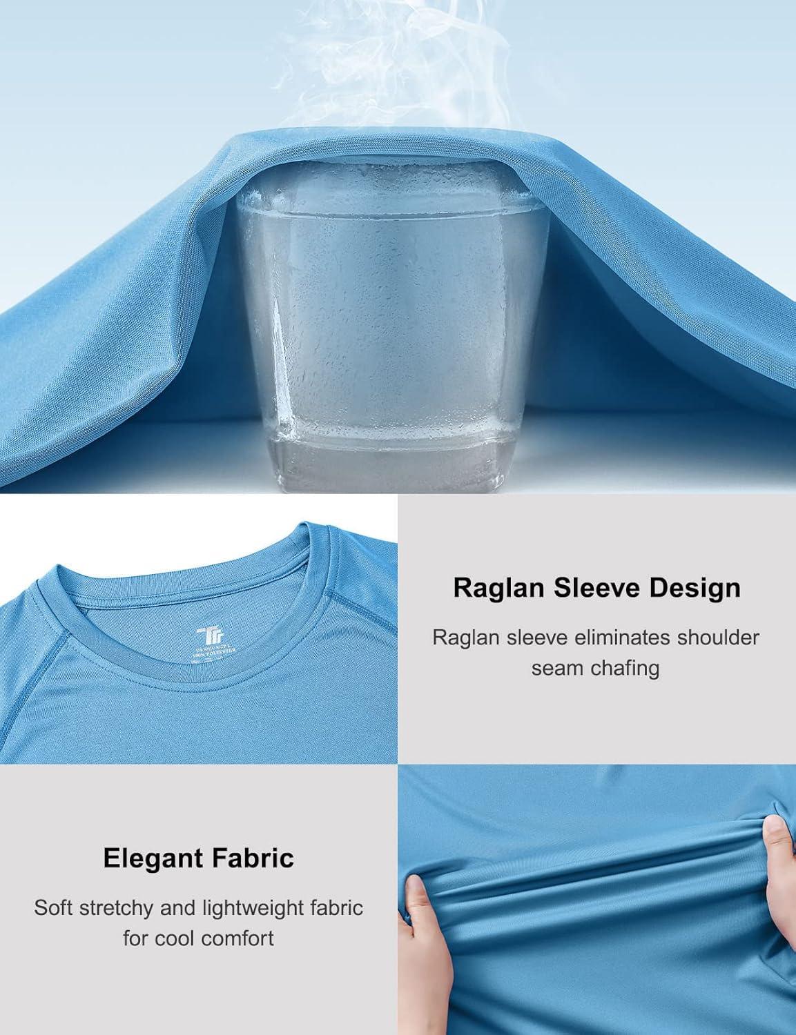 imageTBMPOY Womens Dry Fit Workout Shirts Short Sleeve Athletic Moisture Wicking TShirts UPF 50 Running Gym Active Tops Azure L