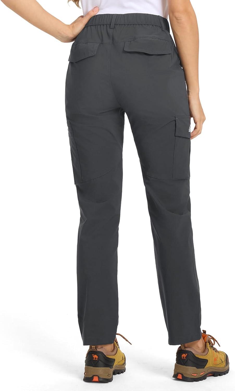 imageTBMPOY Womens Hiking Cargo Pants Lightweight Water Resistant Quick Dry Fishing Camping Travel Work Pant with 6 PocketsDark Grey