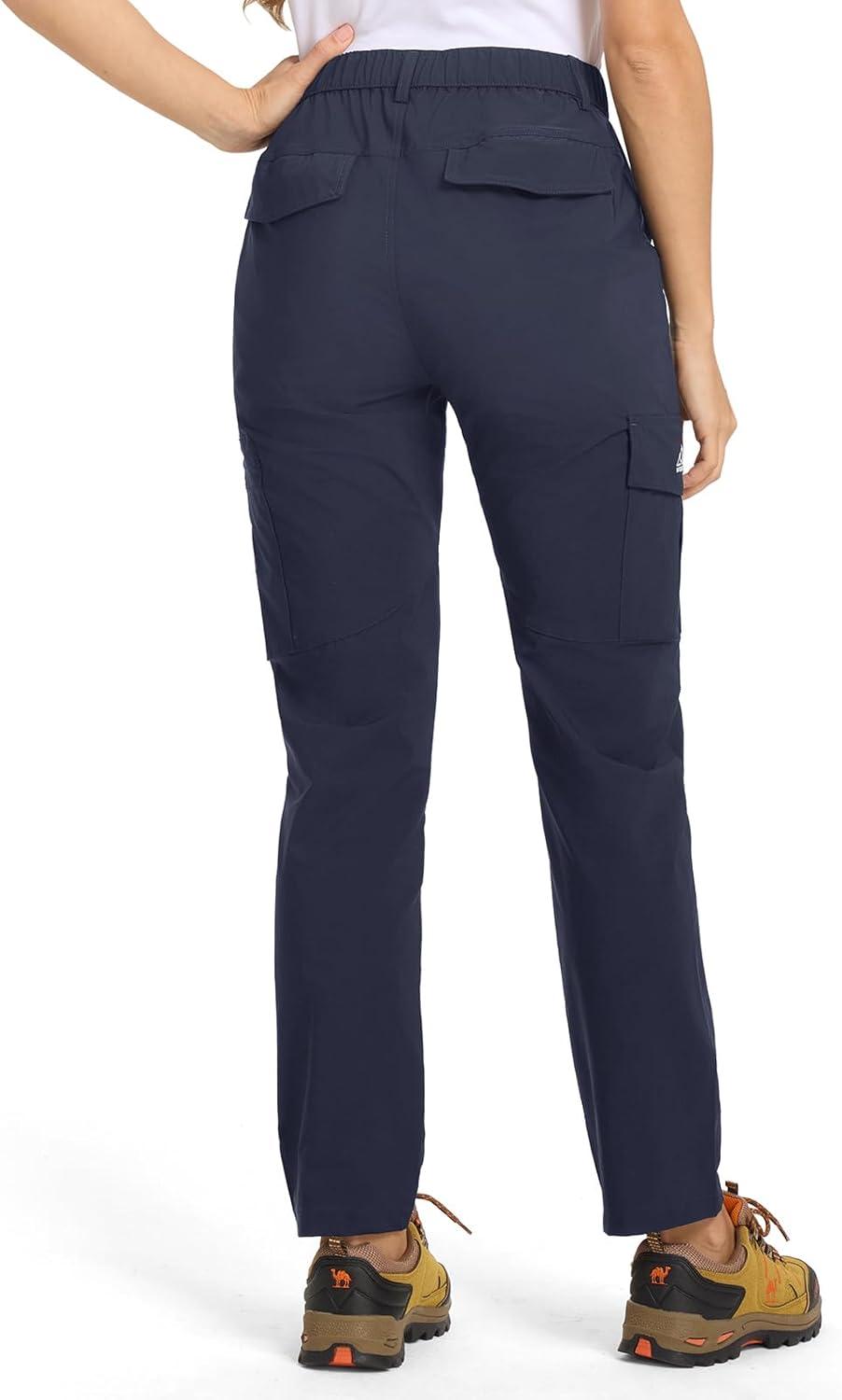 imageTBMPOY Womens Hiking Cargo Pants Lightweight Water Resistant Quick Dry Fishing Camping Travel Work Pant with 6 PocketsNavy