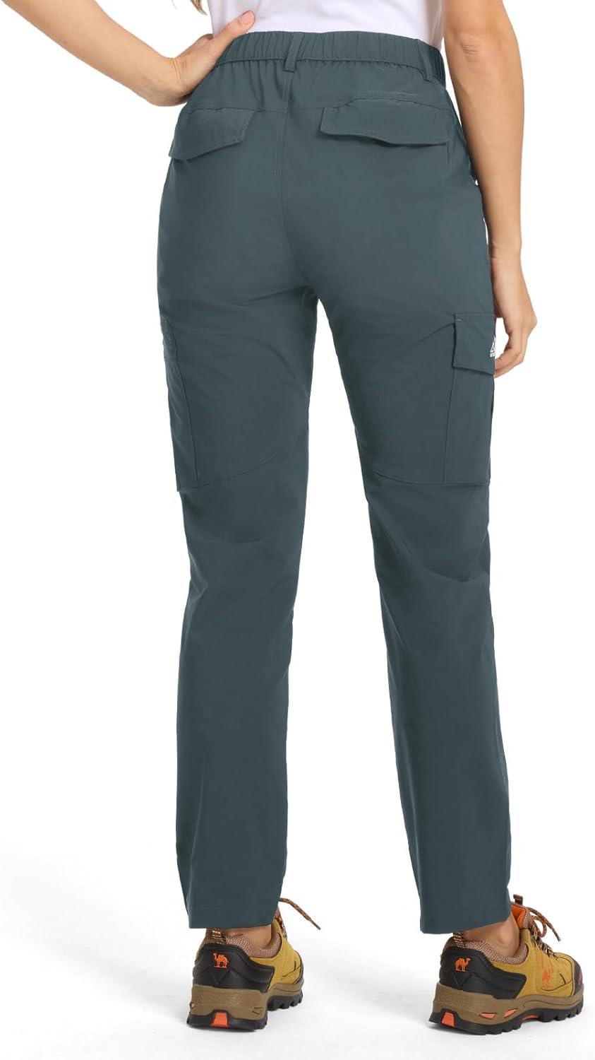 imageTBMPOY Womens Hiking Cargo Pants Lightweight Water Resistant Quick Dry Fishing Camping Travel Work Pant with 6 PocketsStone Blue