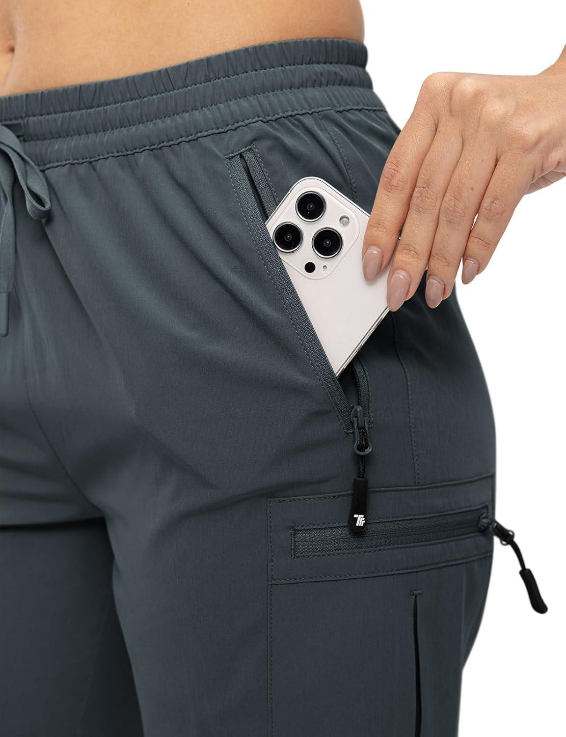imageTBMPOY Womens Hiking Cargo Shorts Lightweight Quick Dry Athletic Summer Shorts Golf Travel Camping with Zipper PocketsCool Gray