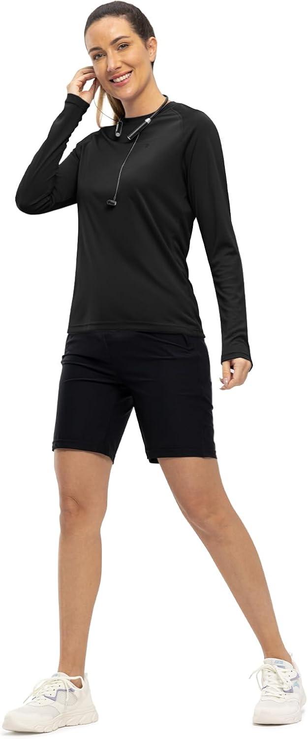 imageTBMPOY Womens UPF 50 Long Sleeve Quick Dry Zipper Sun Protection ShirtsBlack2