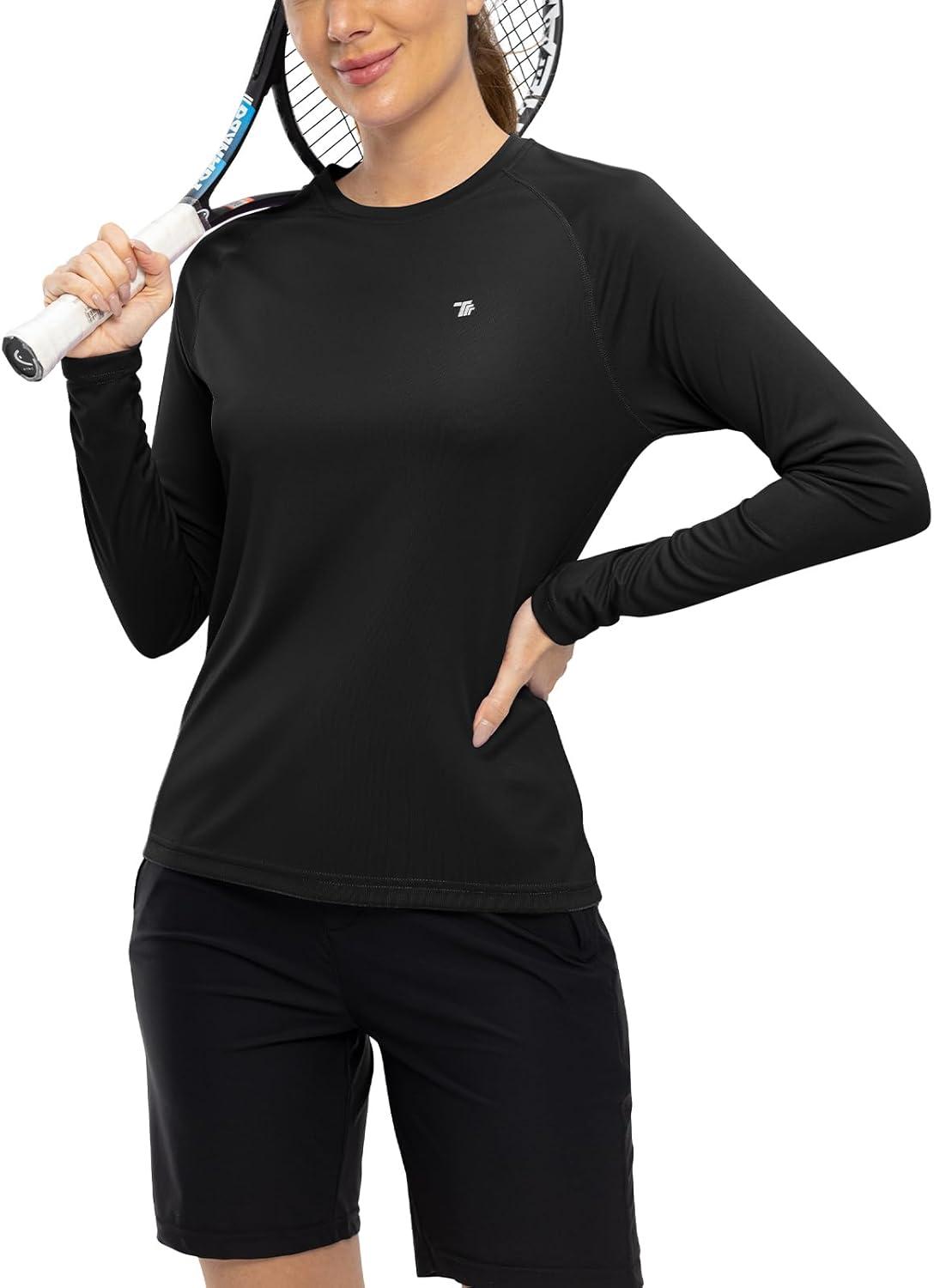 imageTBMPOY Womens UPF 50 Long Sleeve Quick Dry Zipper Sun Protection ShirtsBlack2
