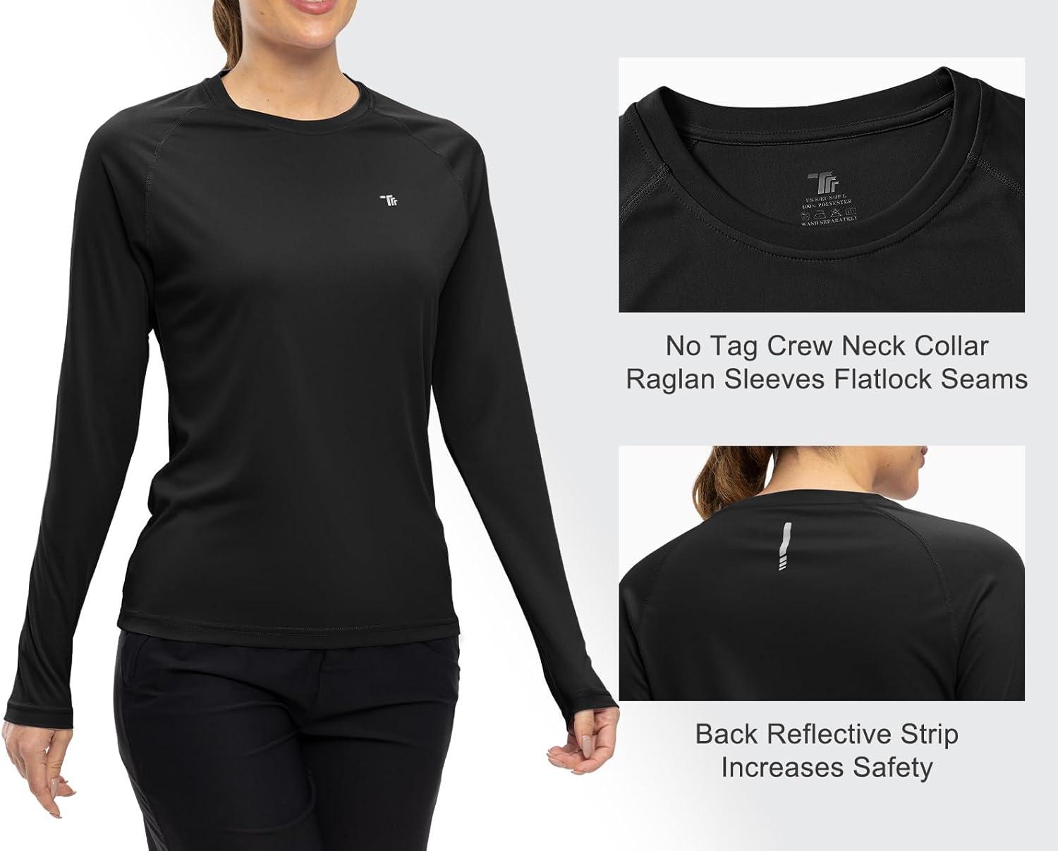 imageTBMPOY Womens UPF 50 Long Sleeve Quick Dry Zipper Sun Protection ShirtsBlack2