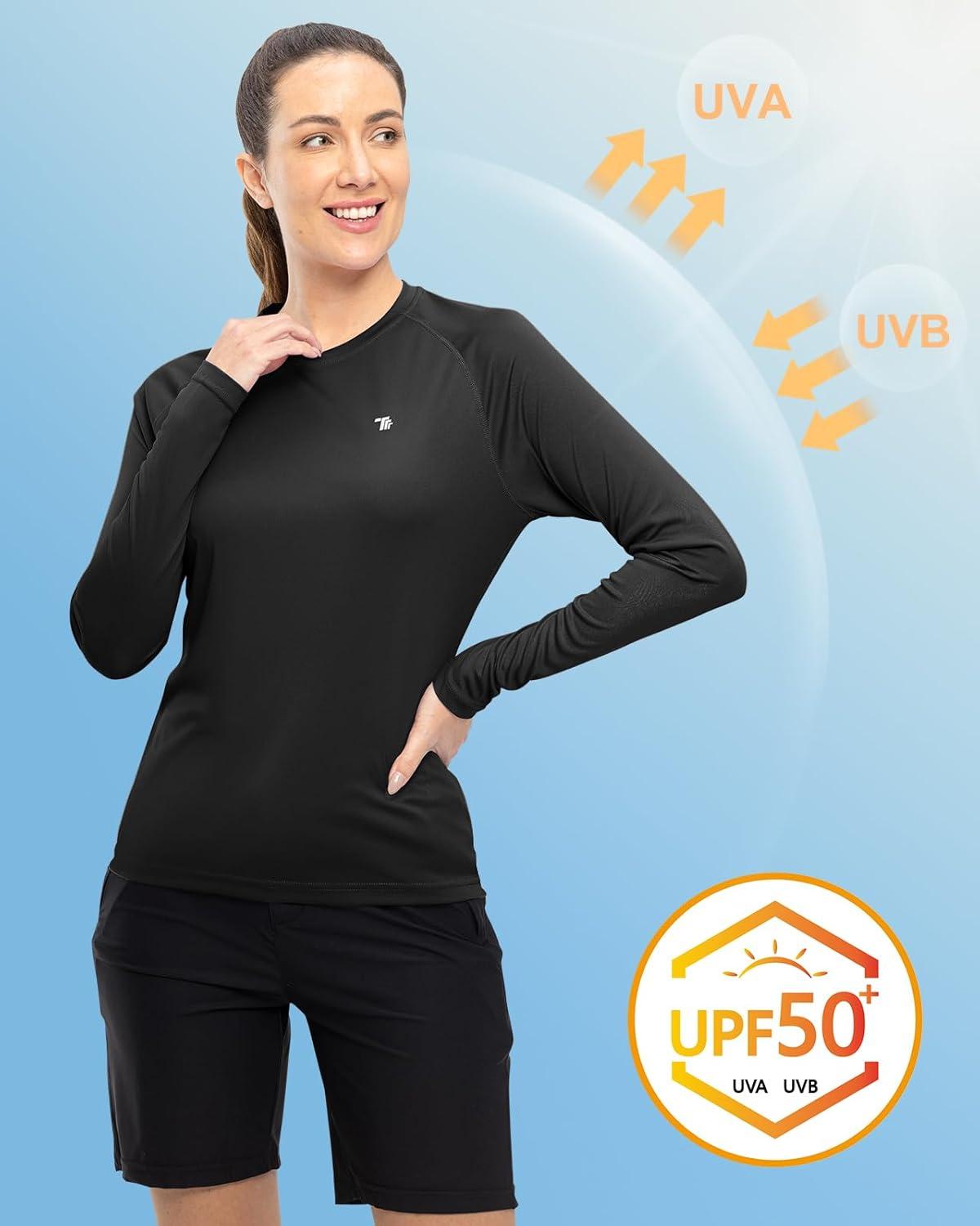 imageTBMPOY Womens UPF 50 Long Sleeve Quick Dry Zipper Sun Protection ShirtsBlack2