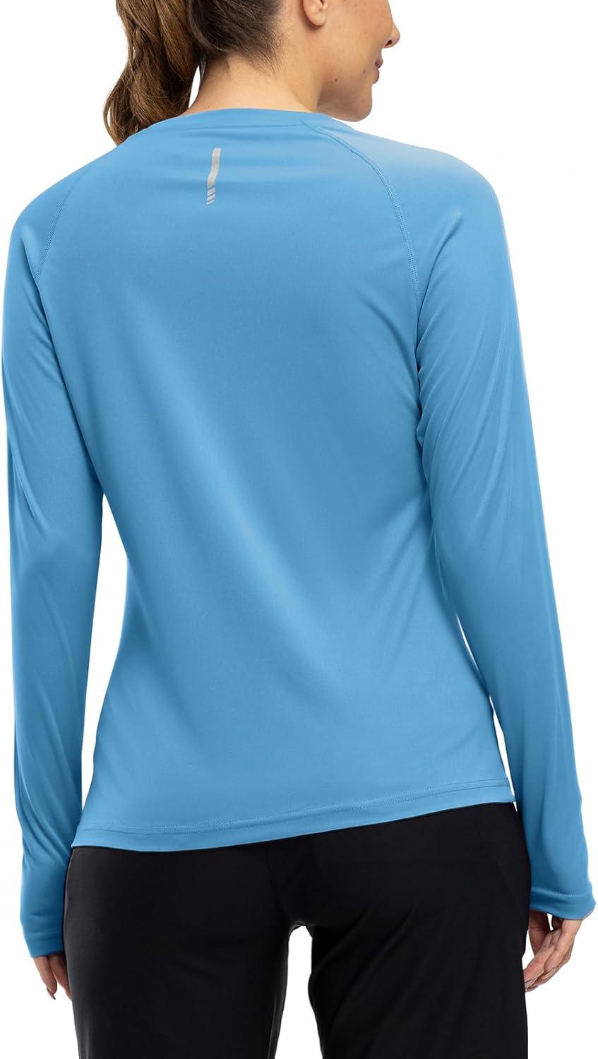 imageTBMPOY Womens UPF 50 Long Sleeve Quick Dry Zipper Sun Protection ShirtsBlue2