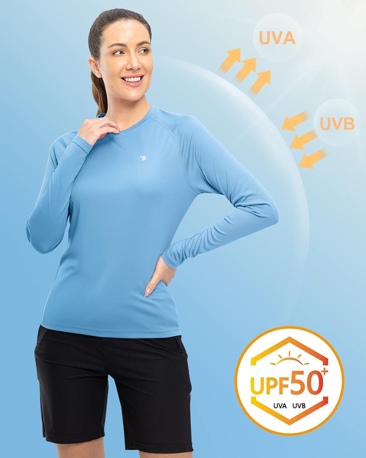 imageTBMPOY Womens UPF 50 Long Sleeve Quick Dry Zipper Sun Protection ShirtsCarolina Blue2