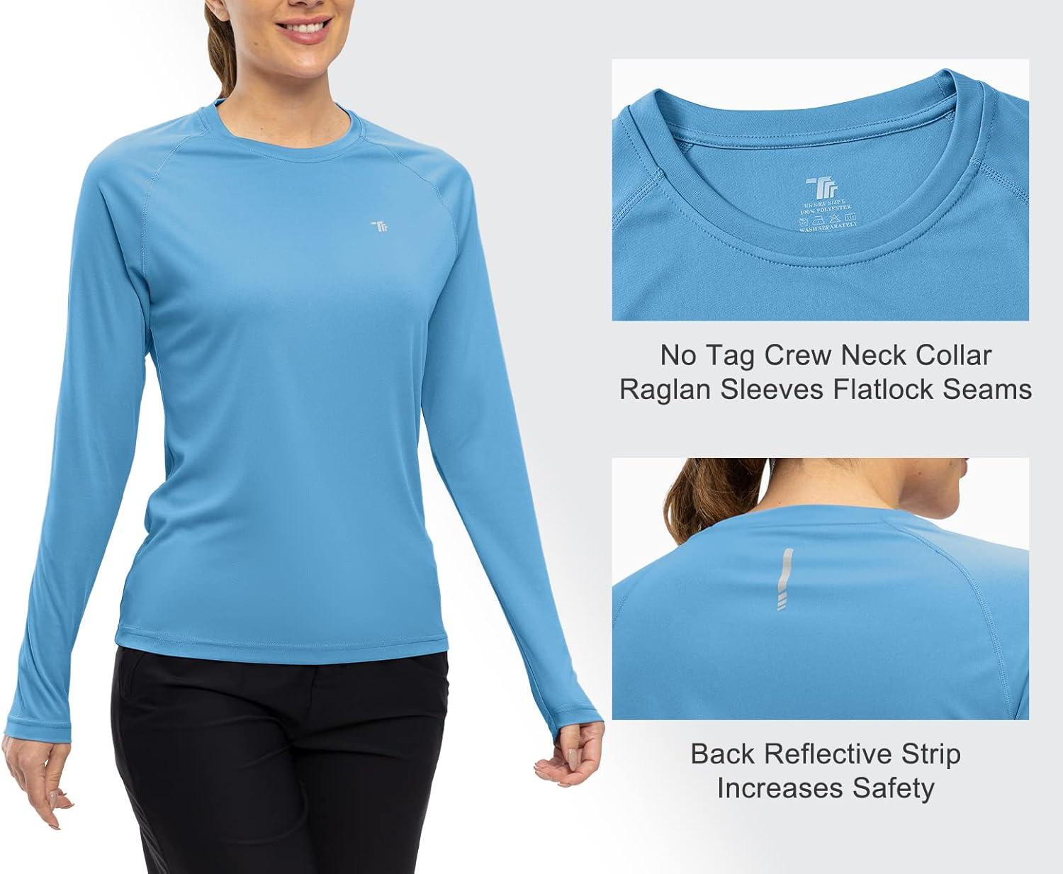 imageTBMPOY Womens UPF 50 Long Sleeve Quick Dry Zipper Sun Protection ShirtsCarolina Blue2