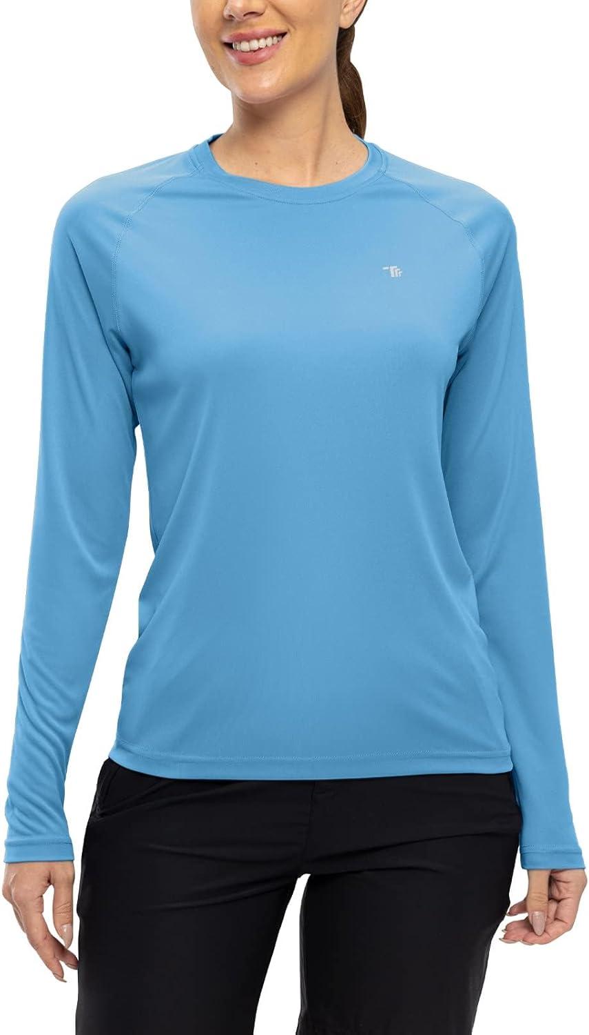 imageTBMPOY Womens UPF 50 Long Sleeve Quick Dry Zipper Sun Protection ShirtsCarolina Blue2