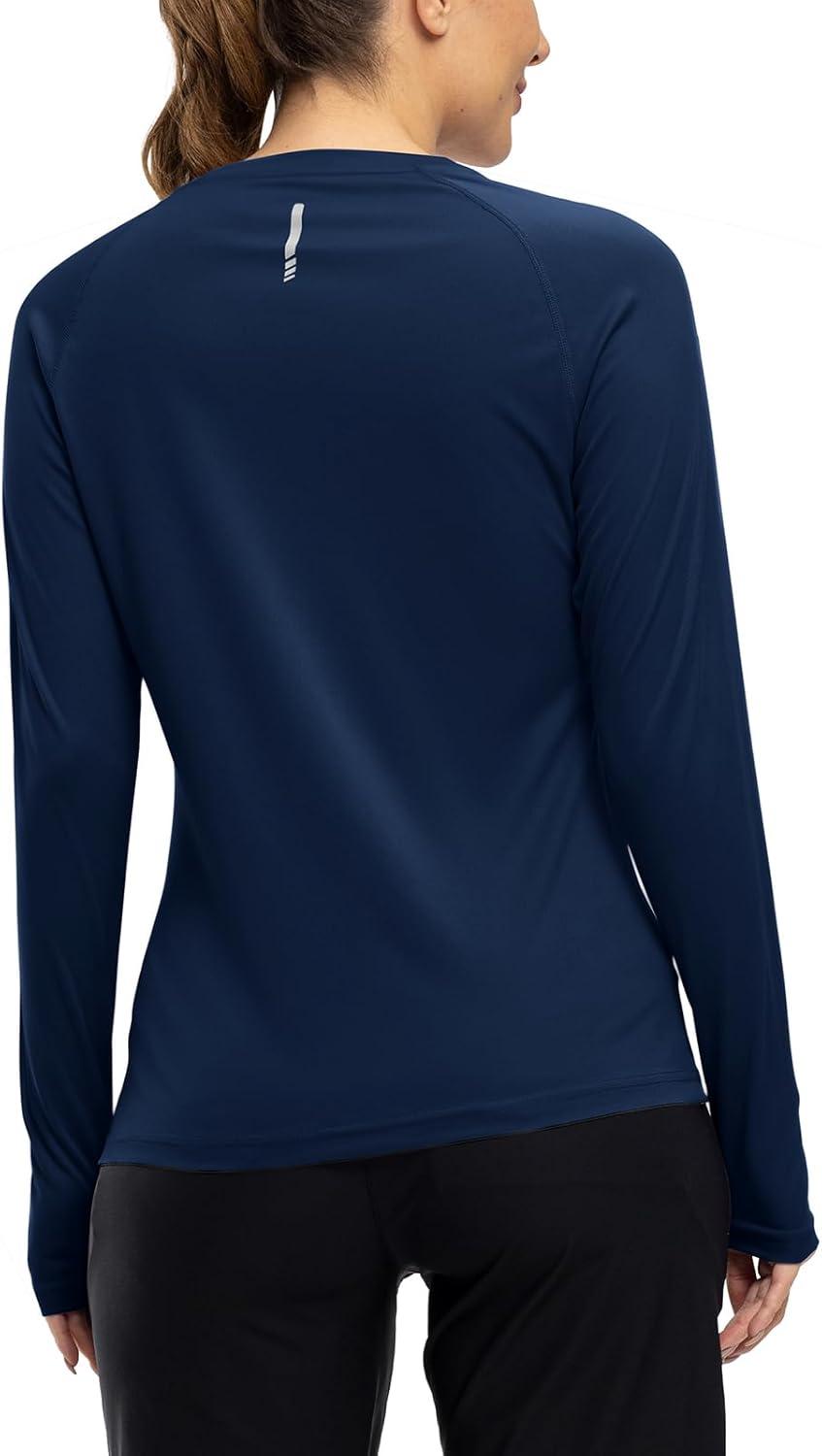 imageTBMPOY Womens UPF 50 Long Sleeve Quick Dry Zipper Sun Protection ShirtsDark Blue2