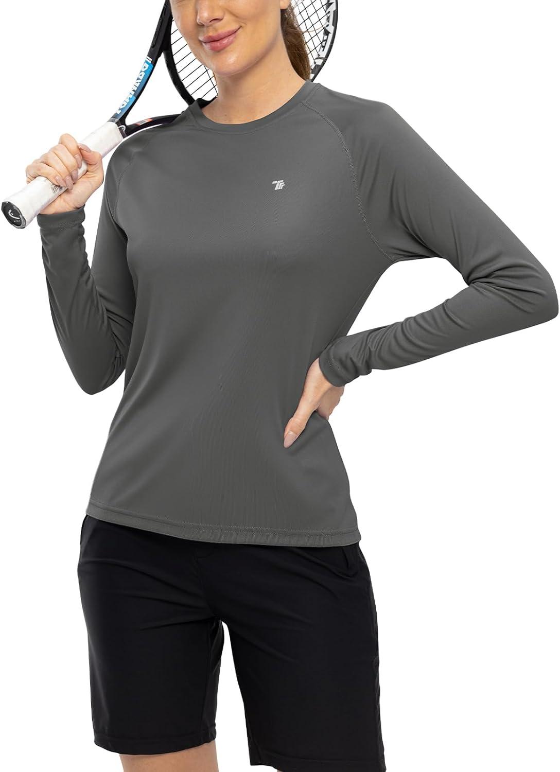 imageTBMPOY Womens UPF 50 Long Sleeve Quick Dry Zipper Sun Protection ShirtsDark Grey2