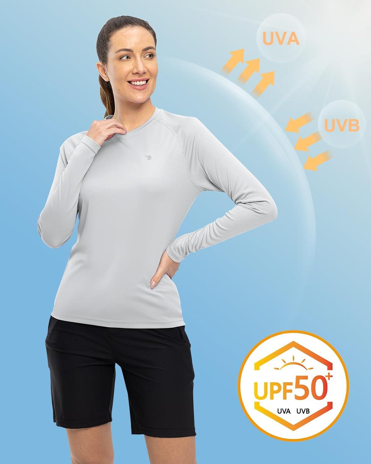 imageTBMPOY Womens UPF 50 Long Sleeve Quick Dry Zipper Sun Protection ShirtsGrey2