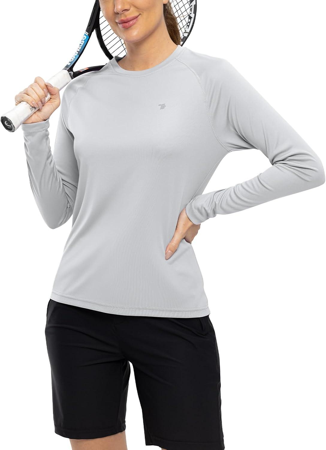 imageTBMPOY Womens UPF 50 Long Sleeve Quick Dry Zipper Sun Protection ShirtsGrey2