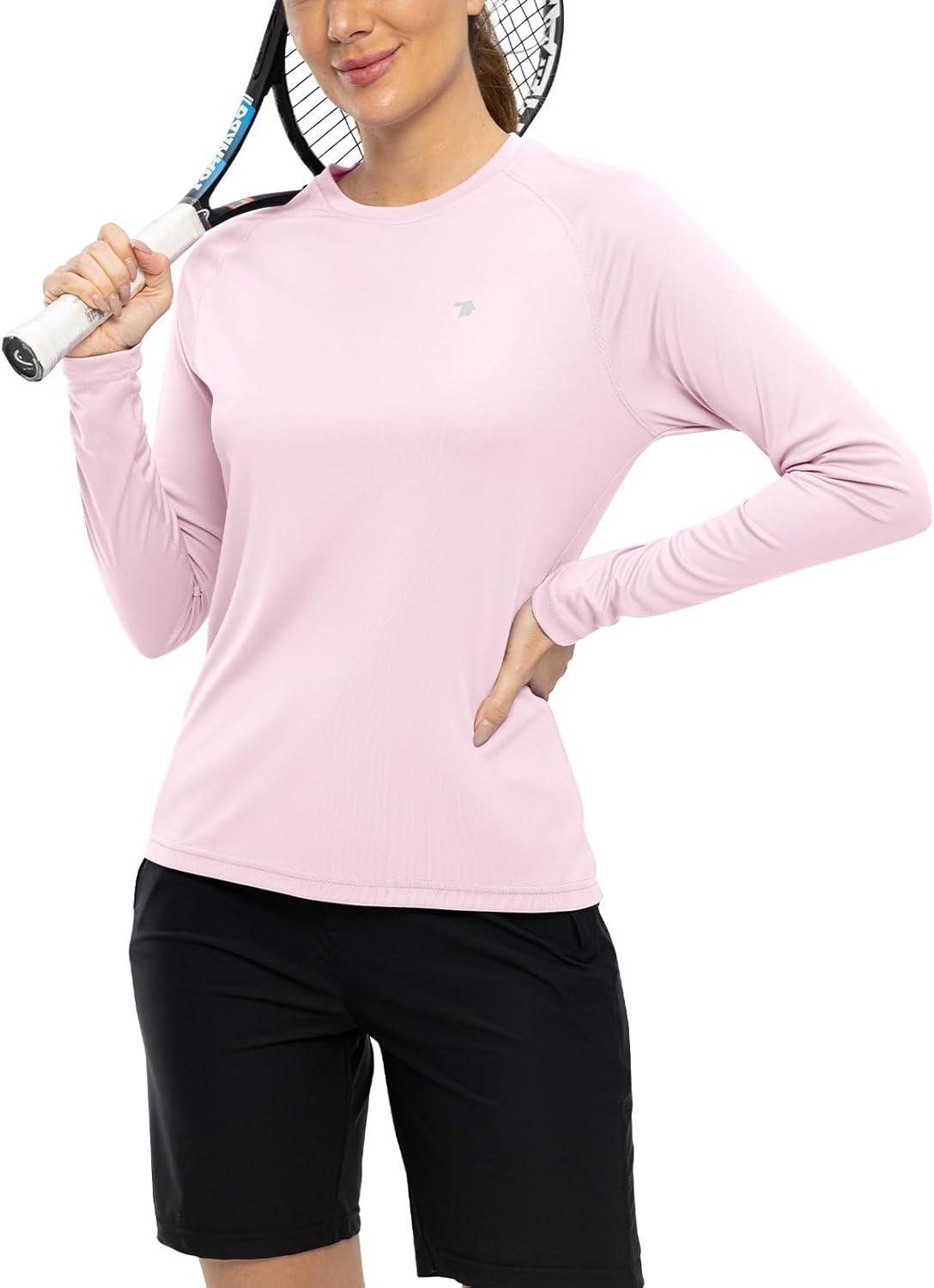 imageTBMPOY Womens UPF 50 Long Sleeve Quick Dry Zipper Sun Protection ShirtsLight Pink2