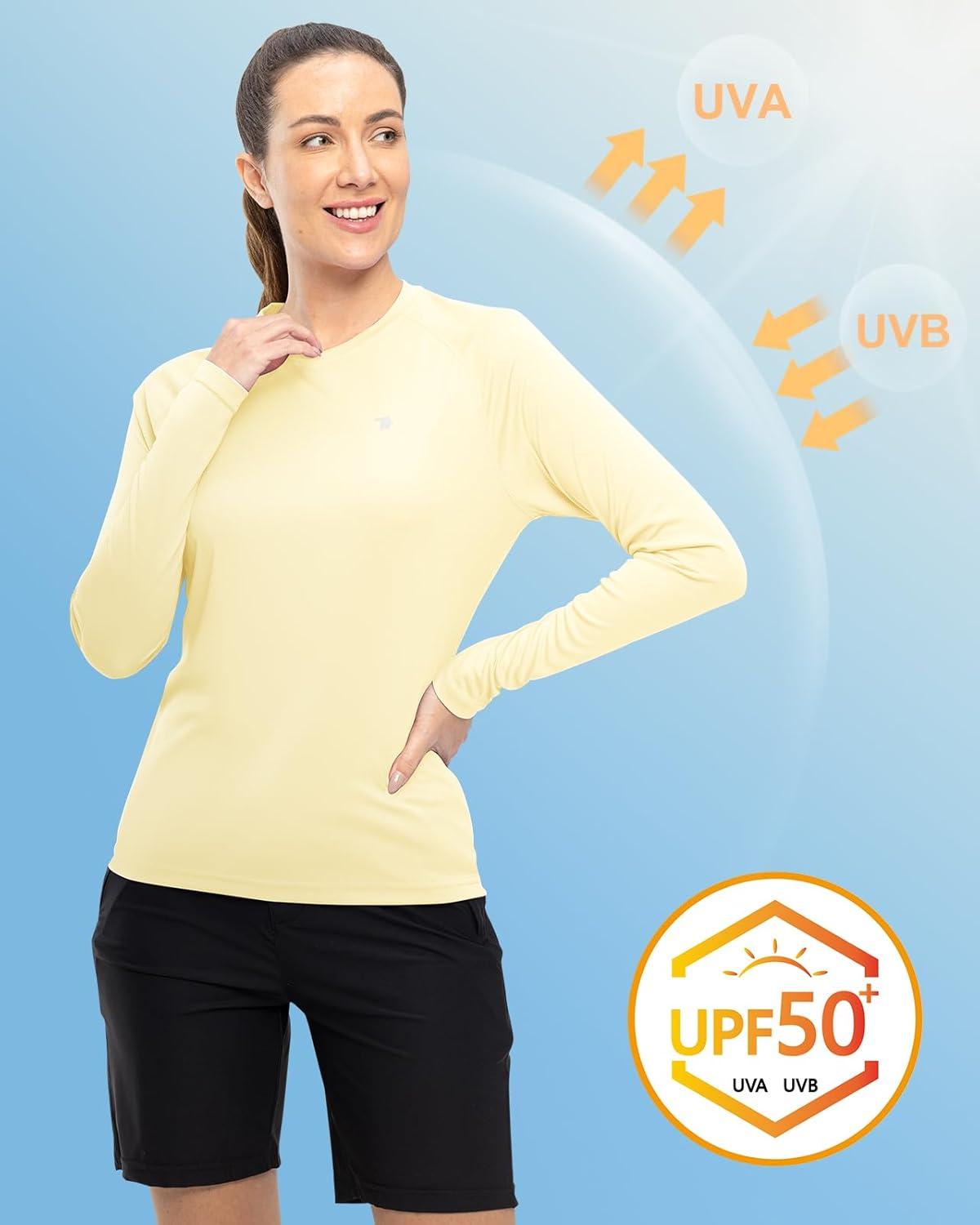 imageTBMPOY Womens UPF 50 Long Sleeve Quick Dry Zipper Sun Protection ShirtsLight Yellow2