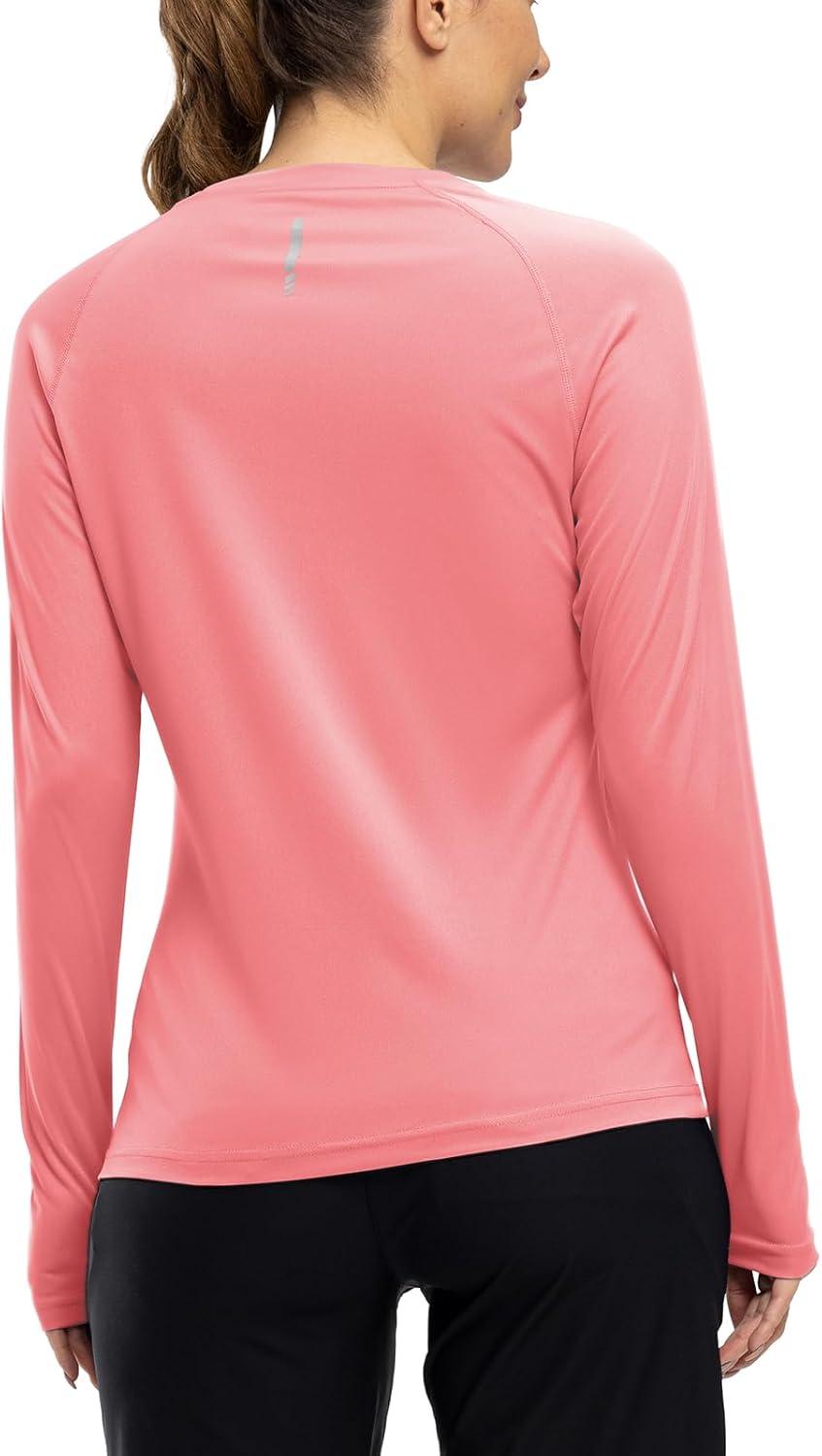 imageTBMPOY Womens UPF 50 Long Sleeve Quick Dry Zipper Sun Protection ShirtsPink2