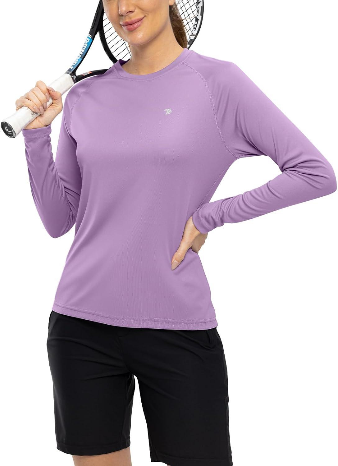 imageTBMPOY Womens UPF 50 Long Sleeve Quick Dry Zipper Sun Protection ShirtsPurple2