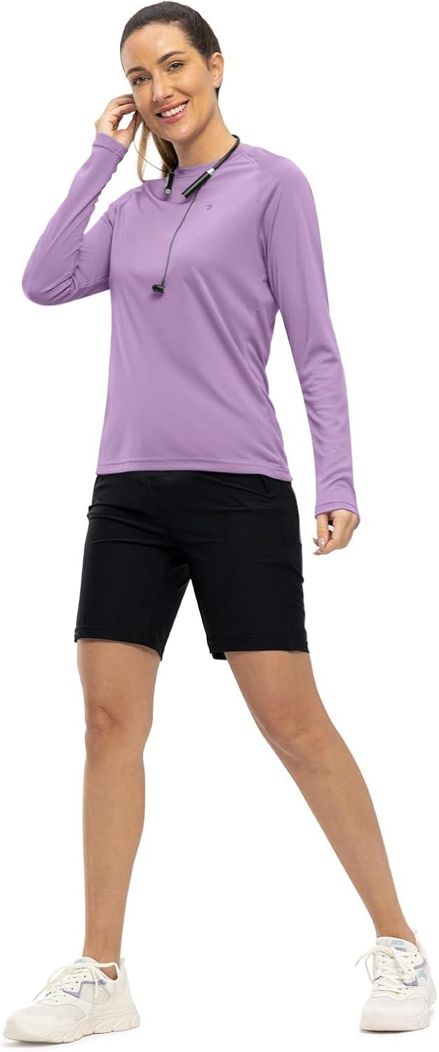 imageTBMPOY Womens UPF 50 Long Sleeve Quick Dry Zipper Sun Protection ShirtsPurple2