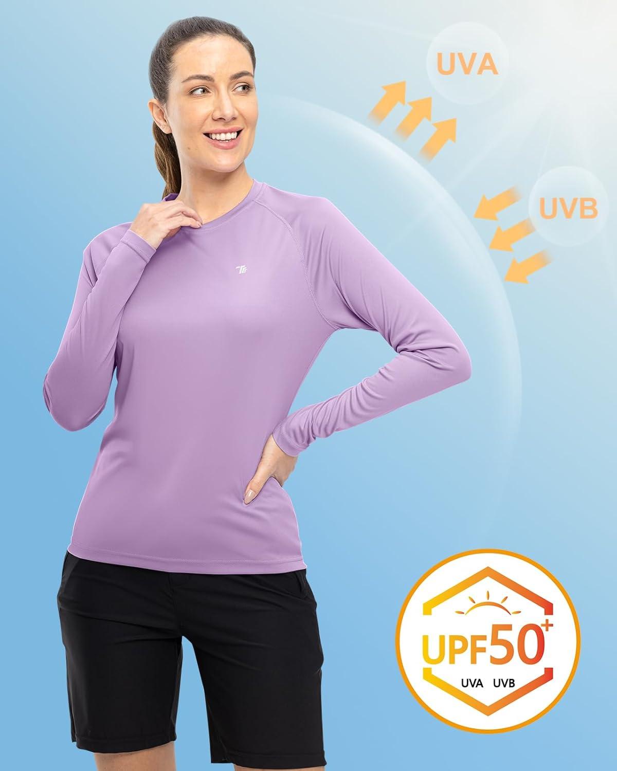 imageTBMPOY Womens UPF 50 Long Sleeve Quick Dry Zipper Sun Protection ShirtsPurple2