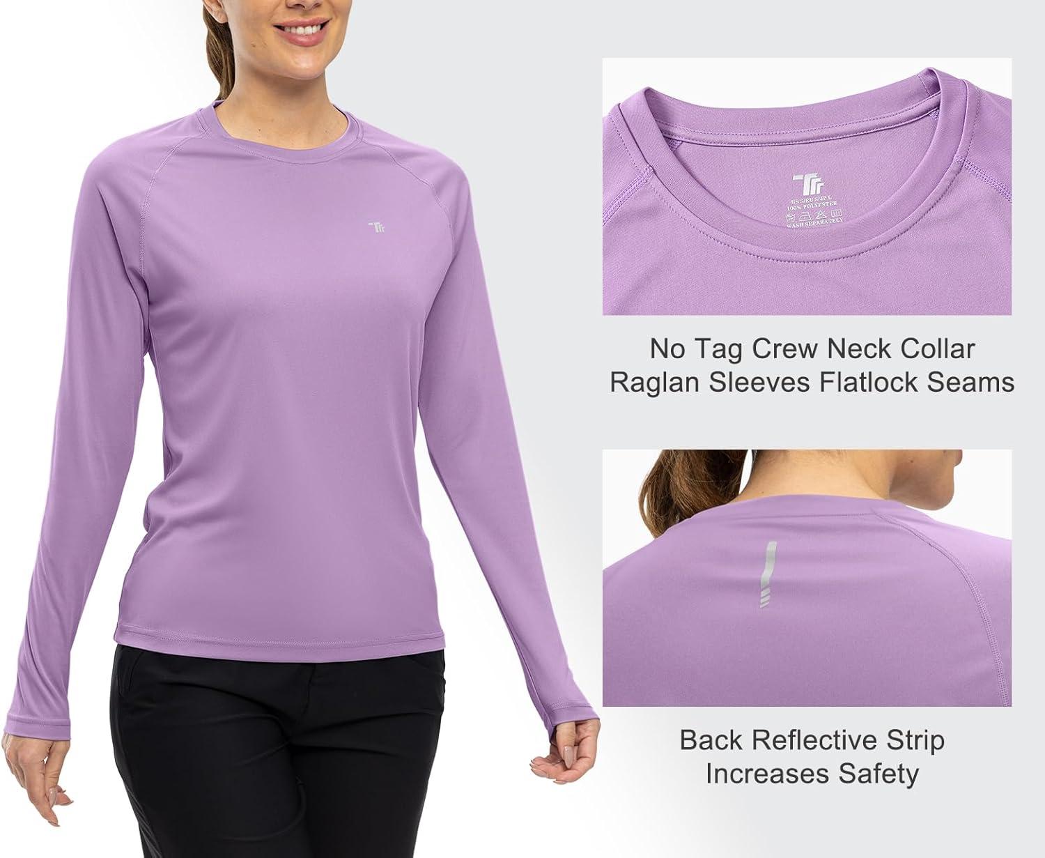 imageTBMPOY Womens UPF 50 Long Sleeve Quick Dry Zipper Sun Protection ShirtsPurple2