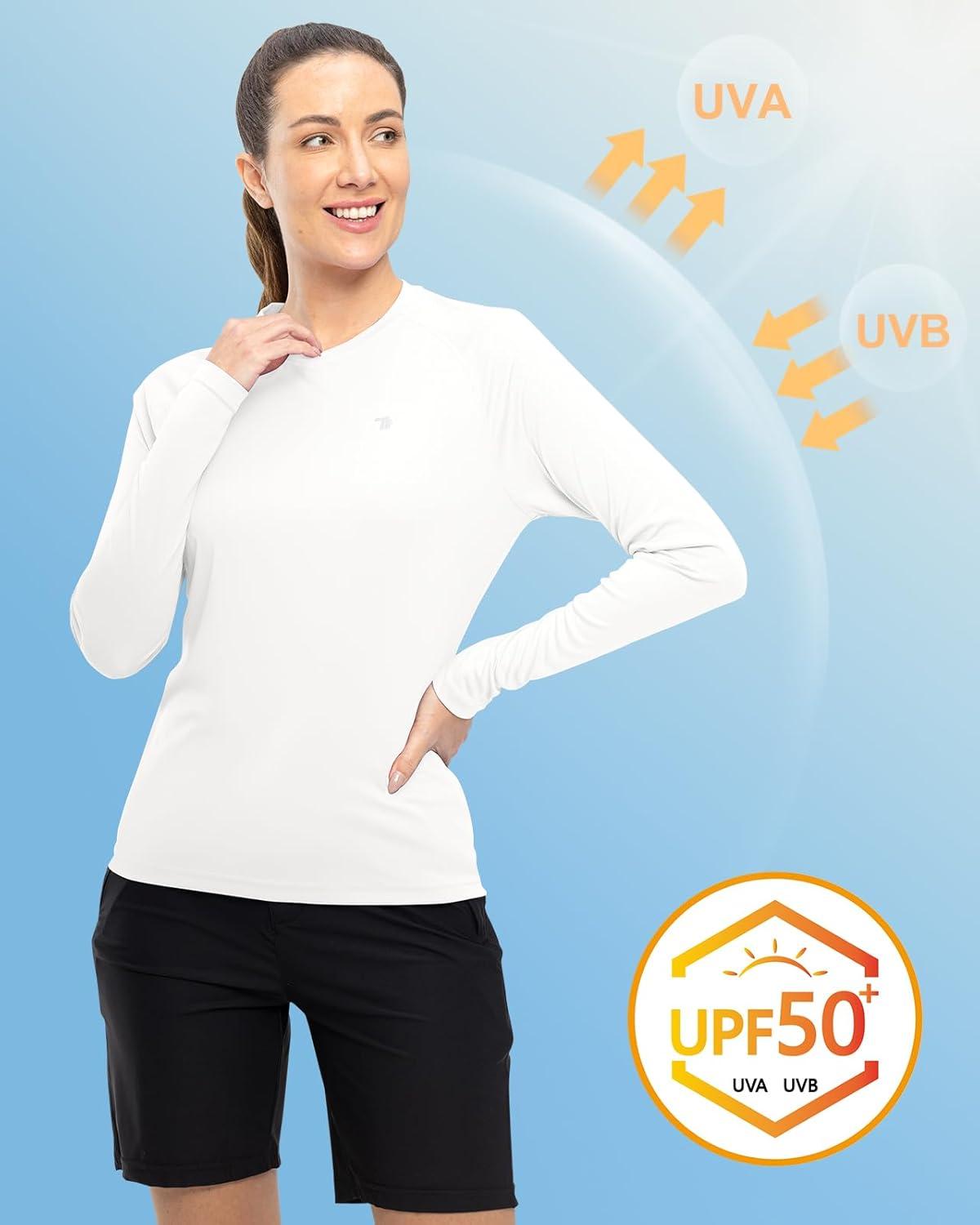 imageTBMPOY Womens UPF 50 Long Sleeve Quick Dry Zipper Sun Protection ShirtsWhite2