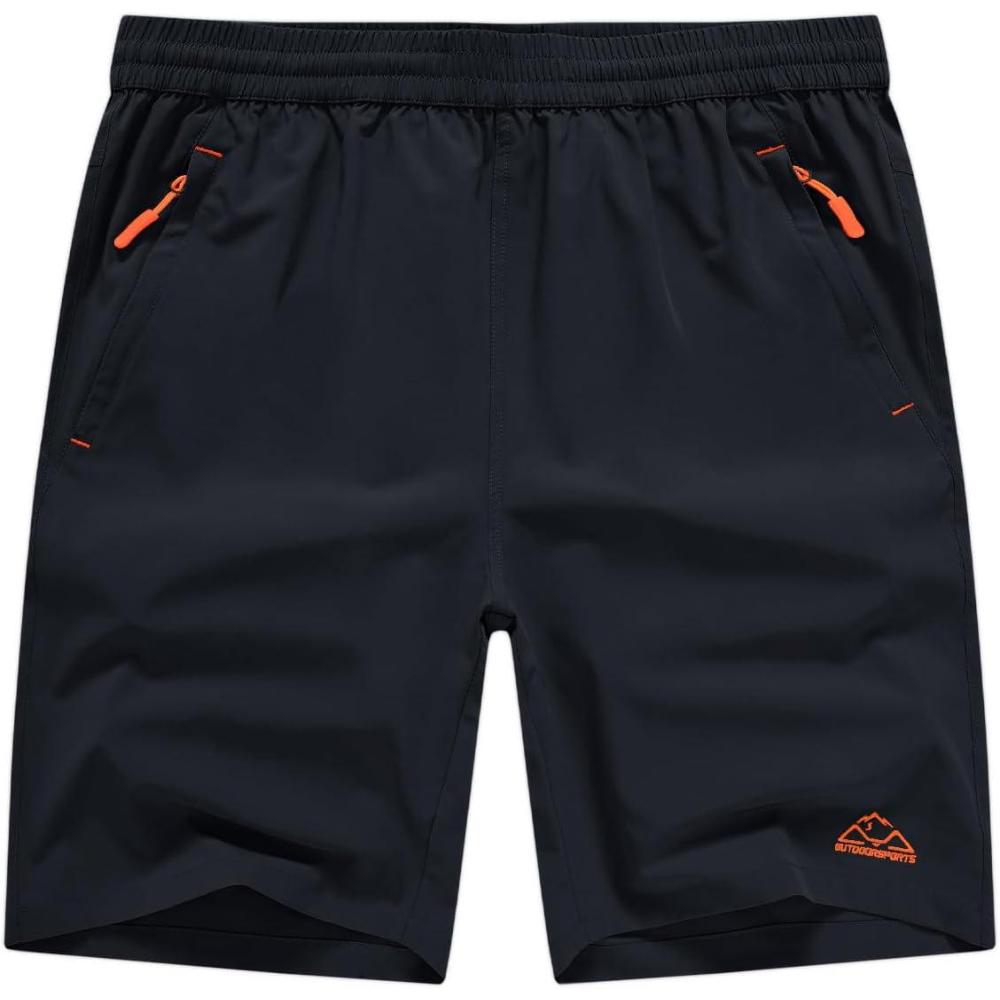 imageTBMPOY Mens Shorts 9quot Hiking Running Shorts Zipper Pockets Athletic Outdoor Sports Gym Workout Short 4 PocketsNavy