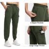 imageTBMPOY Mens Cargo Sweatpants Joggers Winter Fleece Lined Pants Gym Running Cotton Pants with Zipper PocketsArmy Green