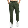 imageTBMPOY Mens Cargo Sweatpants Joggers Winter Fleece Lined Pants Gym Running Cotton Pants with Zipper PocketsArmy Green