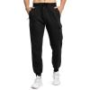 imageTBMPOY Mens Cargo Sweatpants Joggers Winter Fleece Lined Pants Gym Running Cotton Pants with Zipper PocketsBlack