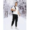 imageTBMPOY Mens Cargo Sweatpants Joggers Winter Fleece Lined Pants Gym Running Cotton Pants with Zipper PocketsBlack