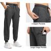 imageTBMPOY Mens Cargo Sweatpants Joggers Winter Fleece Lined Pants Gym Running Cotton Pants with Zipper PocketsDark Grey