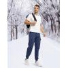 imageTBMPOY Mens Cargo Sweatpants Joggers Winter Fleece Lined Pants Gym Running Cotton Pants with Zipper PocketsDenim Blue