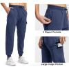 imageTBMPOY Mens Cargo Sweatpants Joggers Winter Fleece Lined Pants Gym Running Cotton Pants with Zipper PocketsDenim Blue