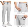 imageTBMPOY Mens Cargo Sweatpants Joggers Winter Fleece Lined Pants Gym Running Cotton Pants with Zipper PocketsLight Grey