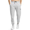 imageTBMPOY Mens Cargo Sweatpants Joggers Winter Fleece Lined Pants Gym Running Cotton Pants with Zipper PocketsLight Grey