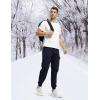 imageTBMPOY Mens Cargo Sweatpants Joggers Winter Fleece Lined Pants Gym Running Cotton Pants with Zipper PocketsNavy