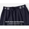 imageTBMPOY Mens Cargo Sweatpants Joggers Winter Fleece Lined Pants Gym Running Cotton Pants with Zipper PocketsNavy