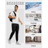 imageTBMPOY Mens Comfy Pants Fleece Lined Joggers Zipper Pockets Cotton Elastic Waist Sweatpants Athletic Running Golf TrackBlack02