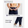 imageTBMPOY Mens Comfy Pants Fleece Lined Joggers Zipper Pockets Cotton Elastic Waist Sweatpants Athletic Running Golf TrackNavy02
