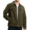 imageTBMPOY Mens Corduroy Jacket Sherpa Fleece Lined Jackets Warm Winter Trucker Work Casual Hiking Coat with 5 PocketsArmy Green